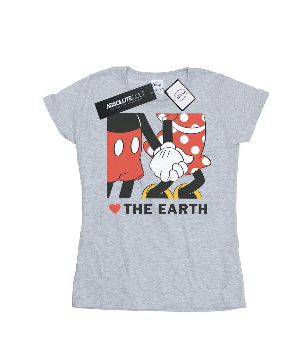 Disney T-shirt en coton Mickey Mouse Heart The Earth Femme/Ladies (Gris sportif) - UTBI32176-1