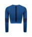 Womens/ladies seamless panelled long sleeve crop top bright blue/navy Tombo