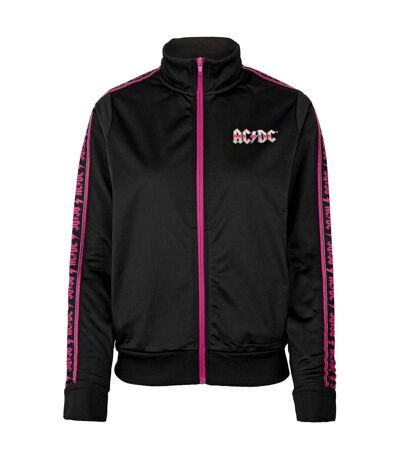 Amplified Womens/Ladies AC/DC Tricot Taped Track Jacket (Black)