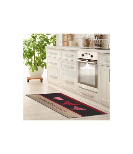 Tapis Déco Rectangle Campagne 50x120cm Rouge