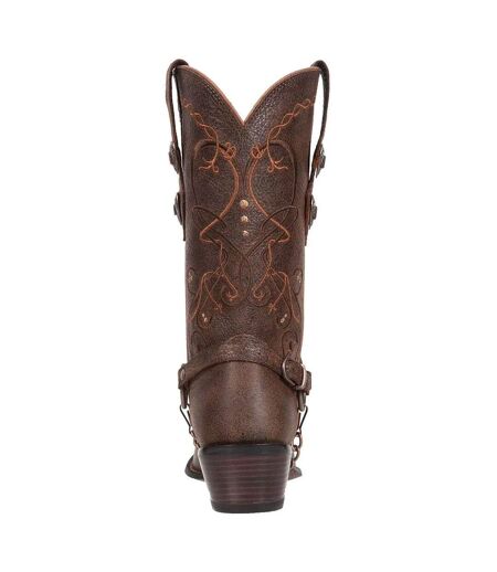 Womens/ladies Heartbreaker Full Grain Leather Mid Calf Cowboy Boots Dusk To Dawn Durango