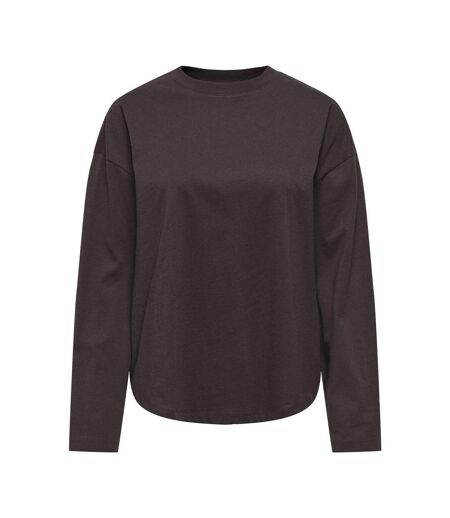 T-Shirt manches longues marron femme only happy1