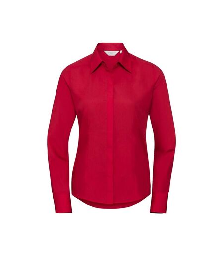 Chemisier Manches Longues Femme Rouge Classique Russell Collection