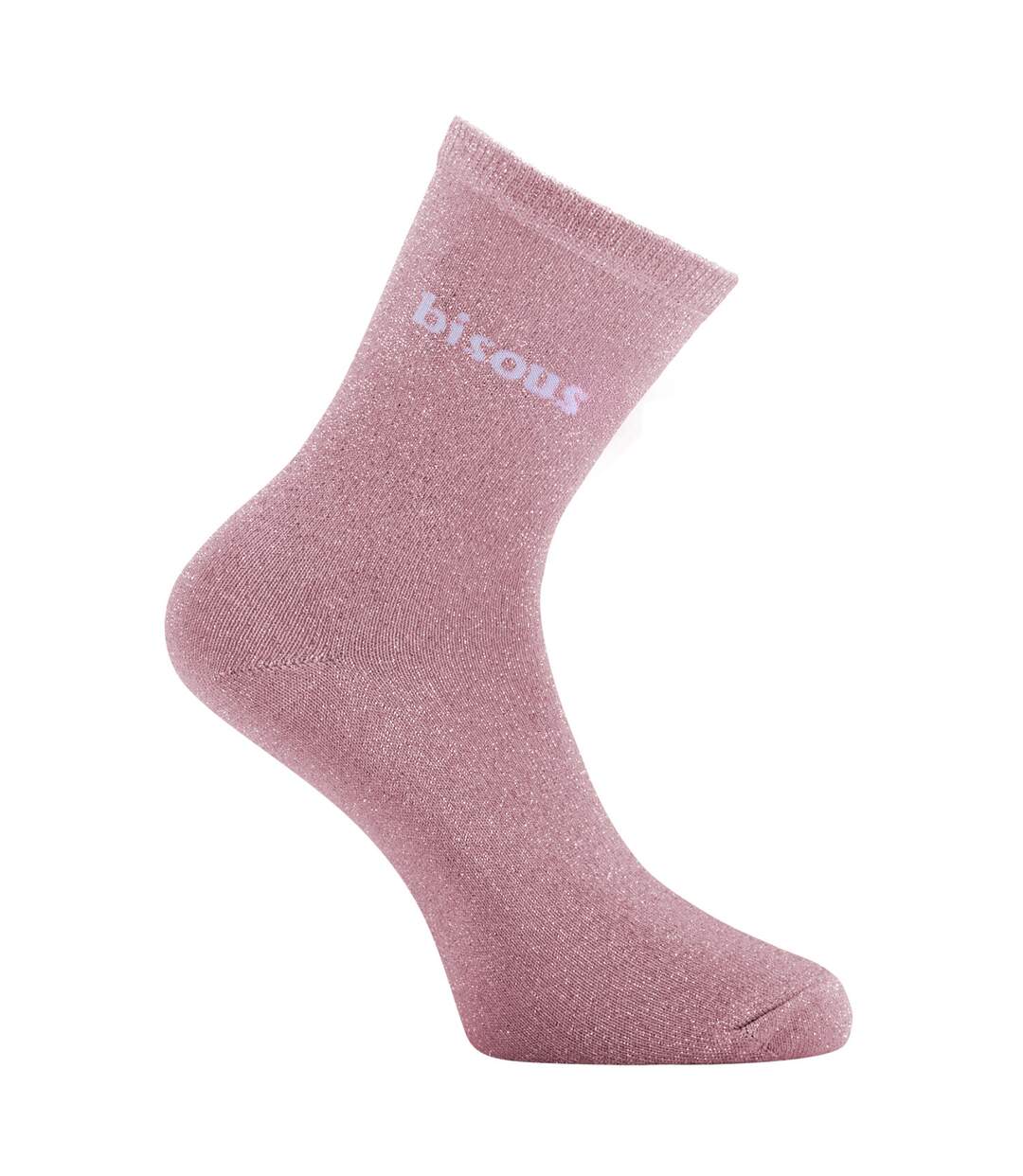 Paire de chaussettes lurex femme à paillettes message soft Bisous Twinday-1