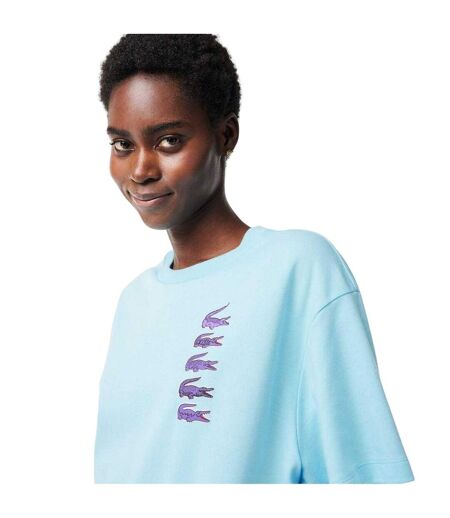 T-shirt Motif/style Imprimé Crocodile Femme Bleu Lacoste
