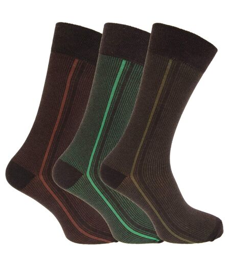 Chaussettes à motifs abstraits 3 paires homme micro chevron vert Angelo Cavalli