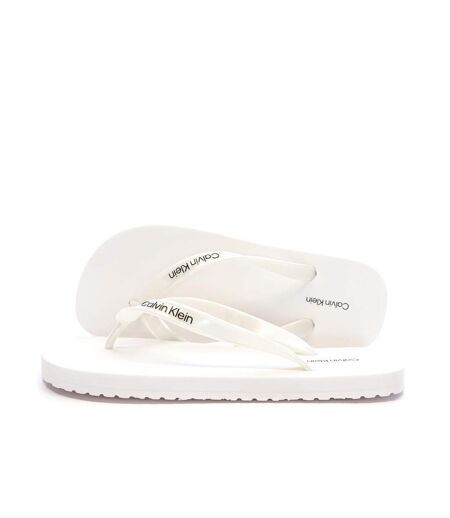 Tongs blanches femme calvin klein jeans flip flop tpu metall