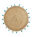 Tapis Déco Rond en Jute Shira 120cm Turquoise-1