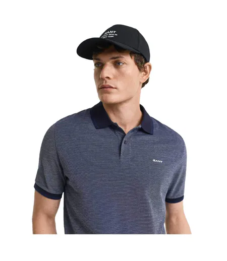 Mens Regular Short-sleeved Polo Shirt Blue Gant