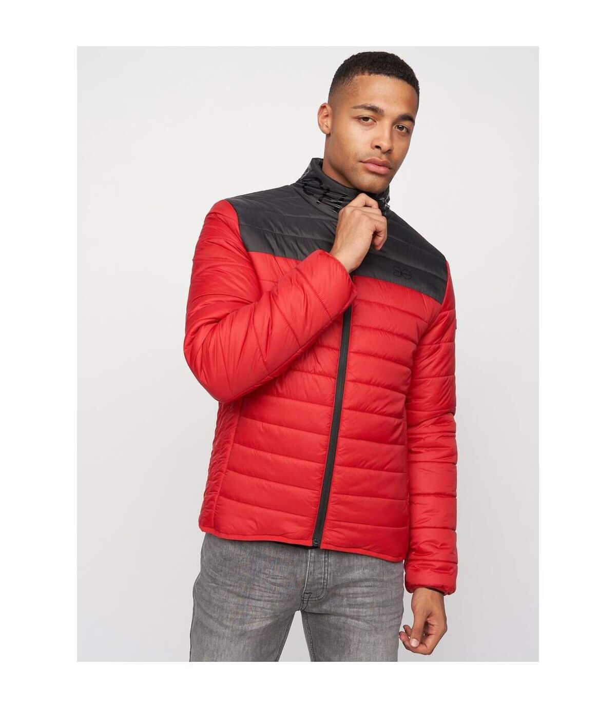 Crosshatch Mens Presnell High-Neck Jacket (Red)
