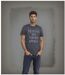 Tee-shirt homme manches courtes - Couleur bleu avec motifs graphiques 100% coton-4