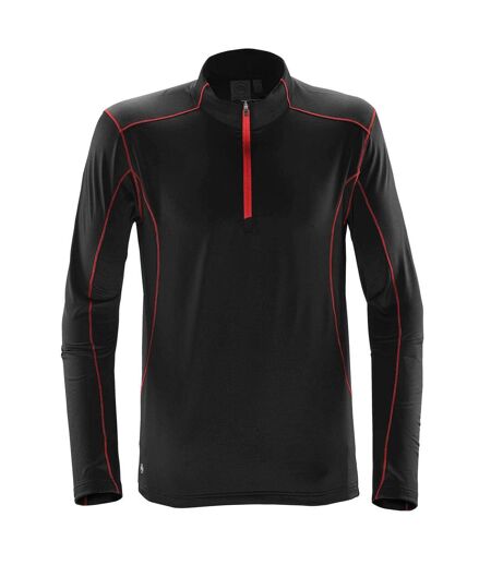 Mens Pulse Fleece Pullover Black Red Stormtech