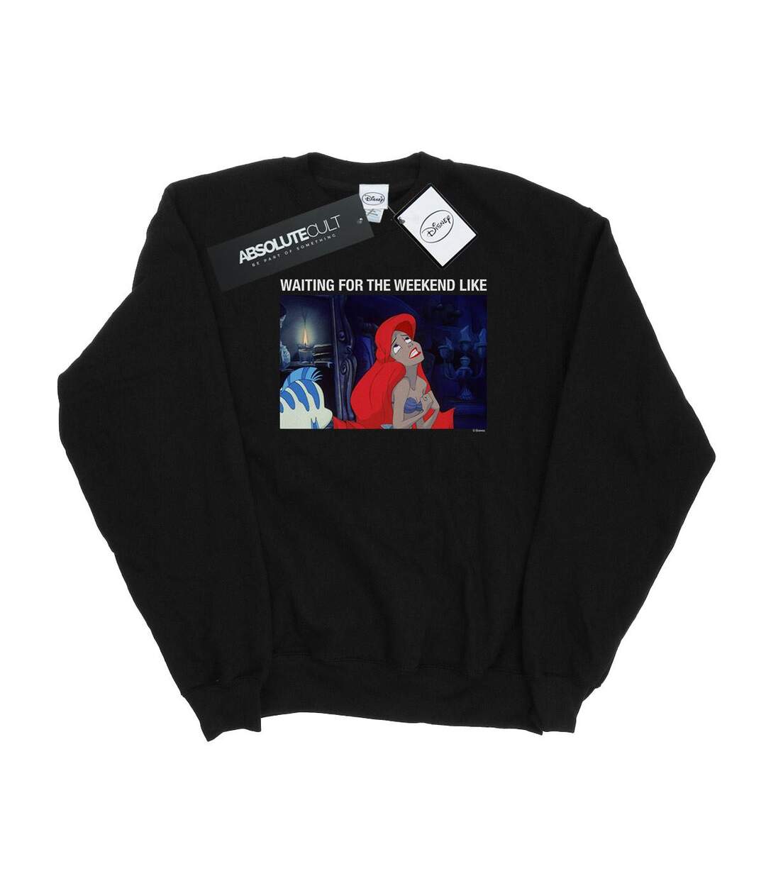 Disney - Sweat THE LITTLE MERMAID WAITING FOR THE WEEKEND - Femme (Noir) - UTBI12839-1