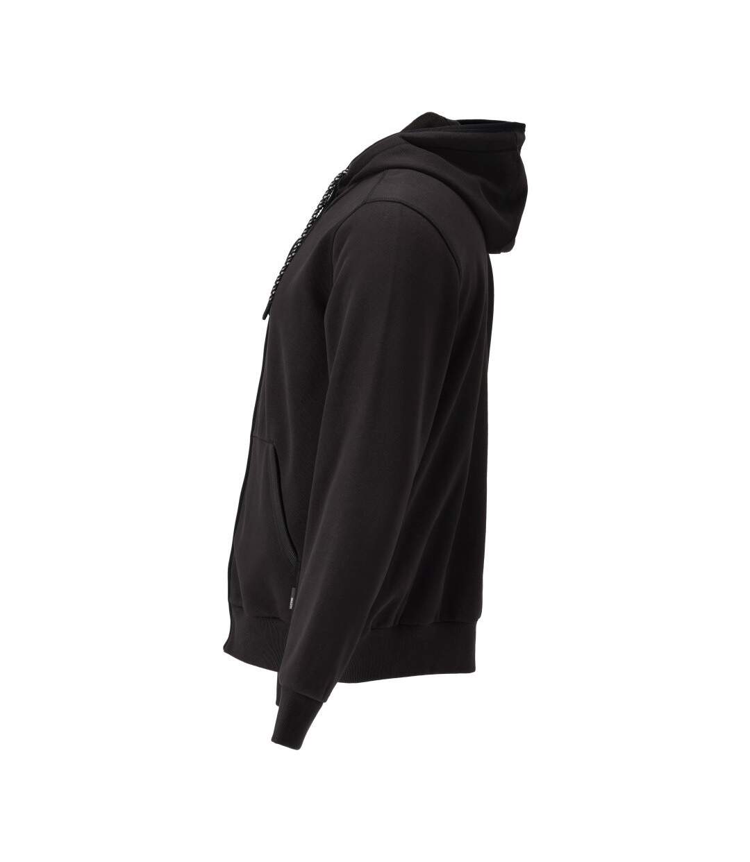 Unisex Adult Plain Full Zip Hoodie Black Mascot-3