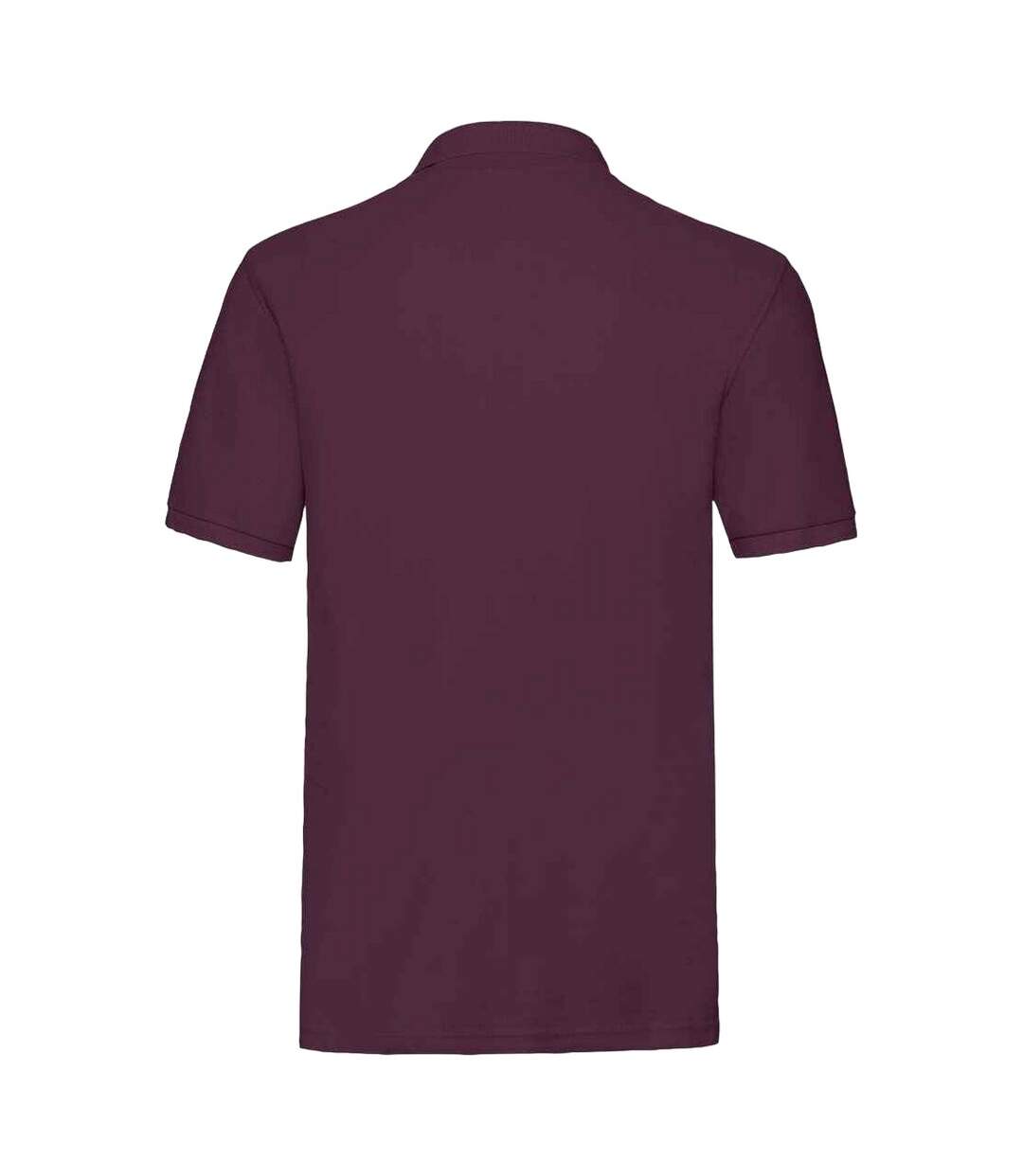 Mens Premium Cotton Pique Polo Shirt Burgundy Fruit Of The Loom-2