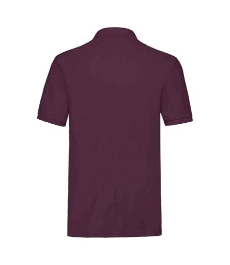 Mens Premium Cotton Pique Polo Shirt Burgundy Fruit Of The Loom