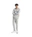 Mens 3 Stripes Fleece Tracksuit Grey Black Adidas-2