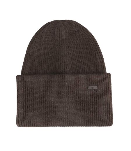 Womens/ladies Logo Winter Beanie Dark Brown 4F