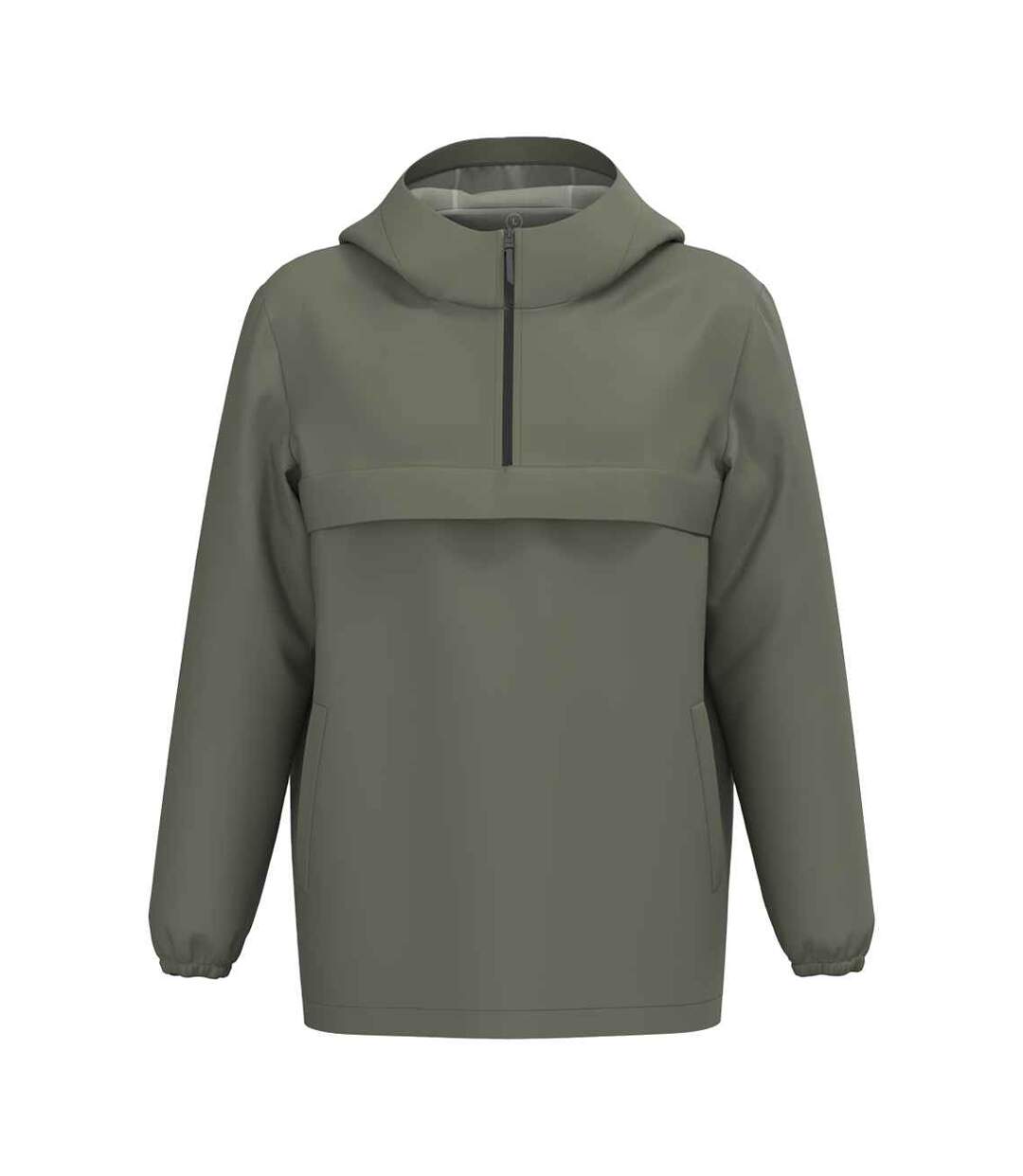 Unisex Adult Waterproof Quarter Zip Windbreaker Organic Khaki Native Spirit-1