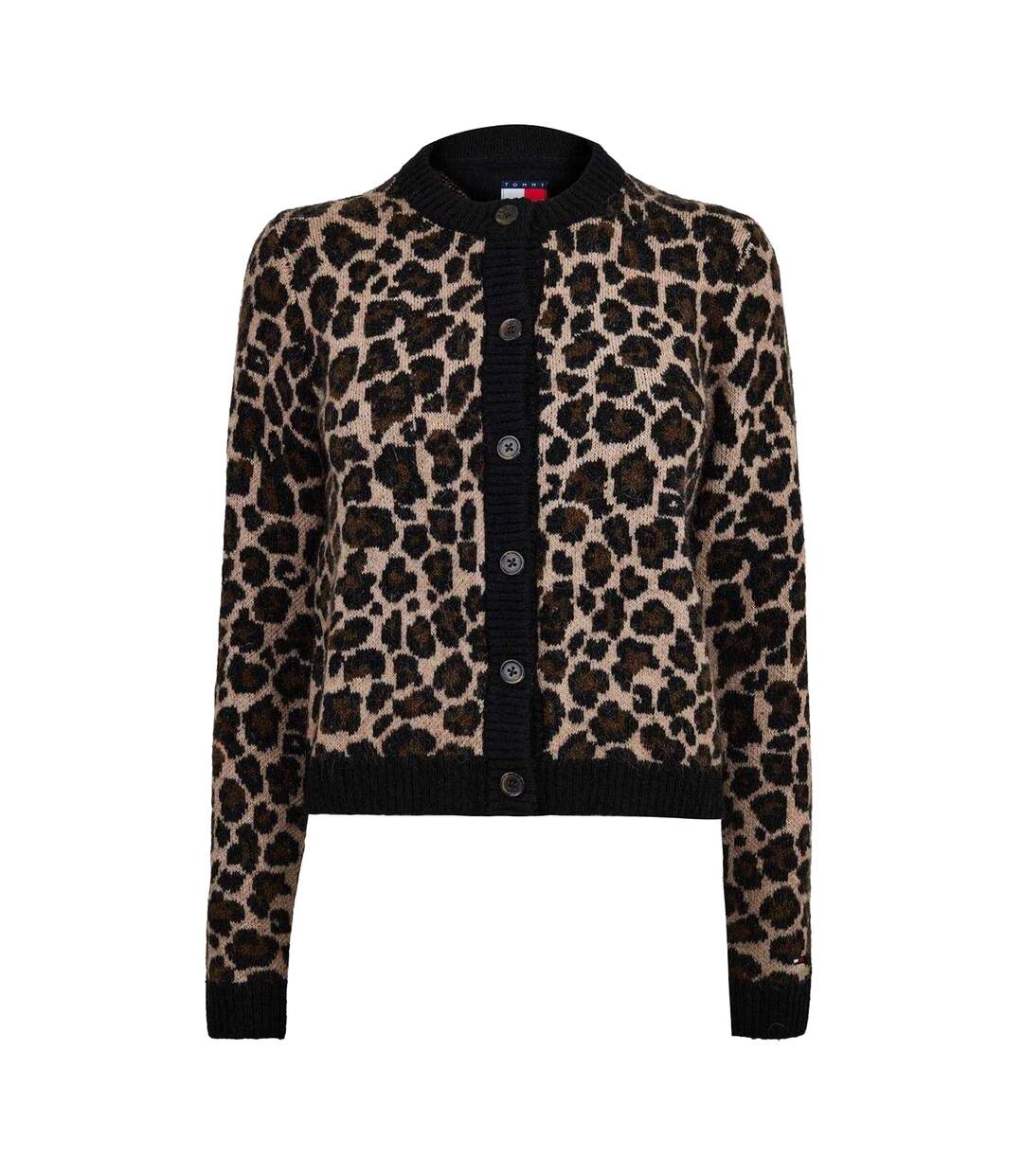 Womens/ladies Leopard Print Cardigan Leopard Tommy Jeans-1