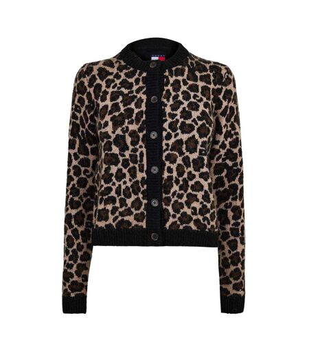 Womens/ladies Leopard Print Cardigan Leopard Tommy Jeans