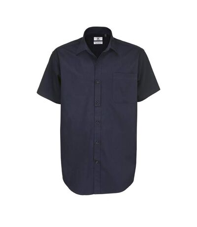 B&C Mens Sharp Twill Short Sleeve Shirt / Mens Shirts (Navy Blue)