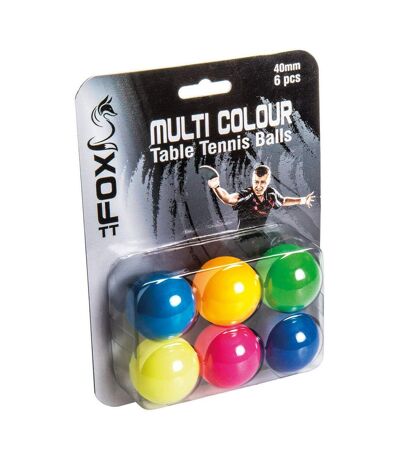 Fox TT Multicoloured Table Tennis Balls Set (Pack Of 6) (Multicoloured) (One Size) - UTRD213
