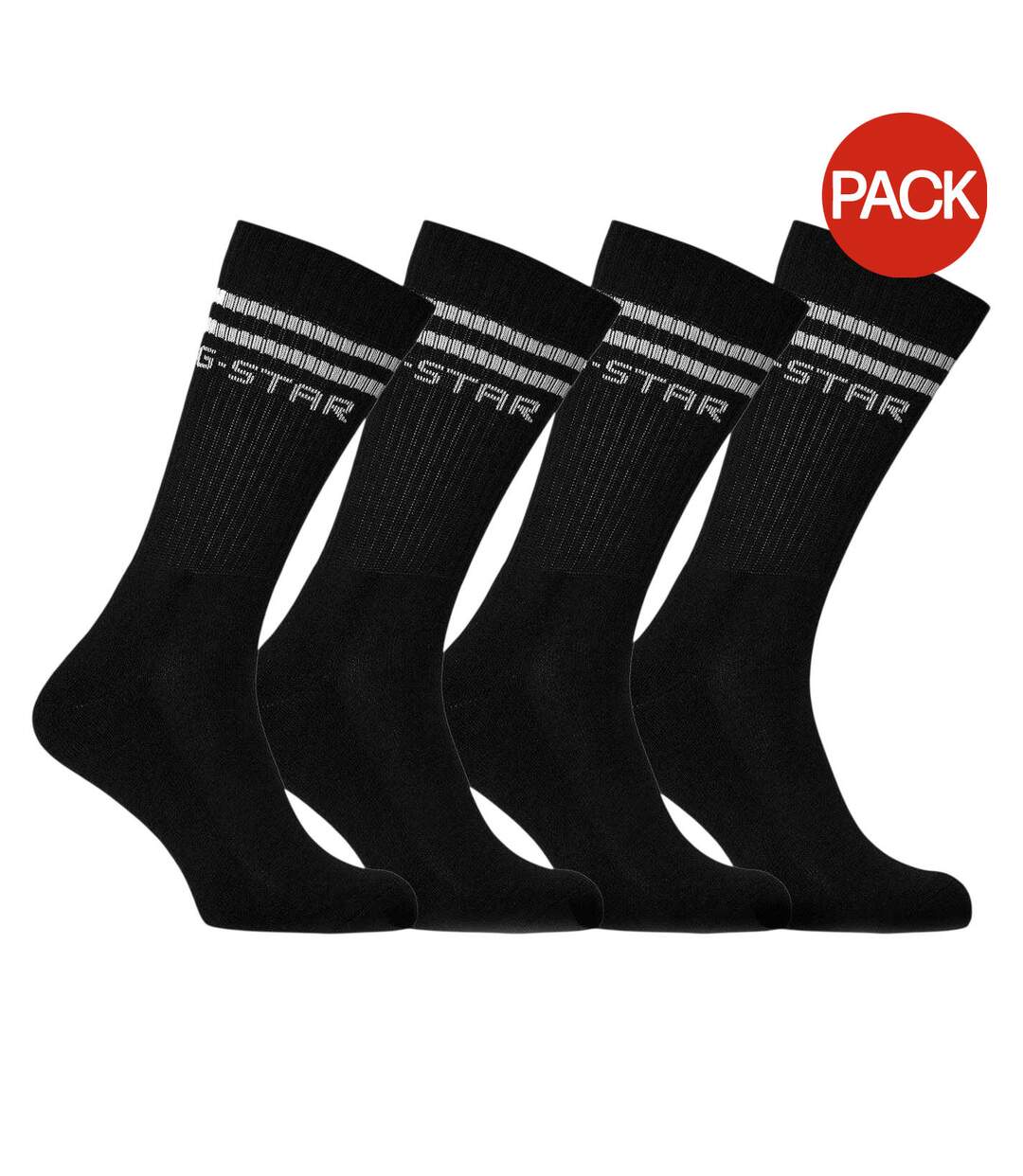 Pack Of 4  Unisex Adult Crow Crew Socks  Black G-Star-1
