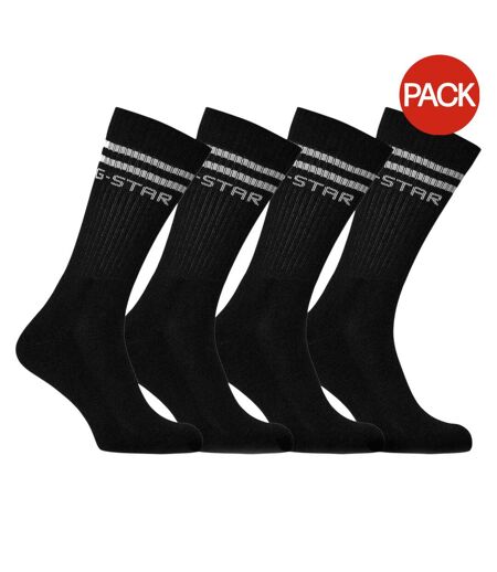 Pack Of 4  Unisex Adult Crow Crew Socks  Black G-Star