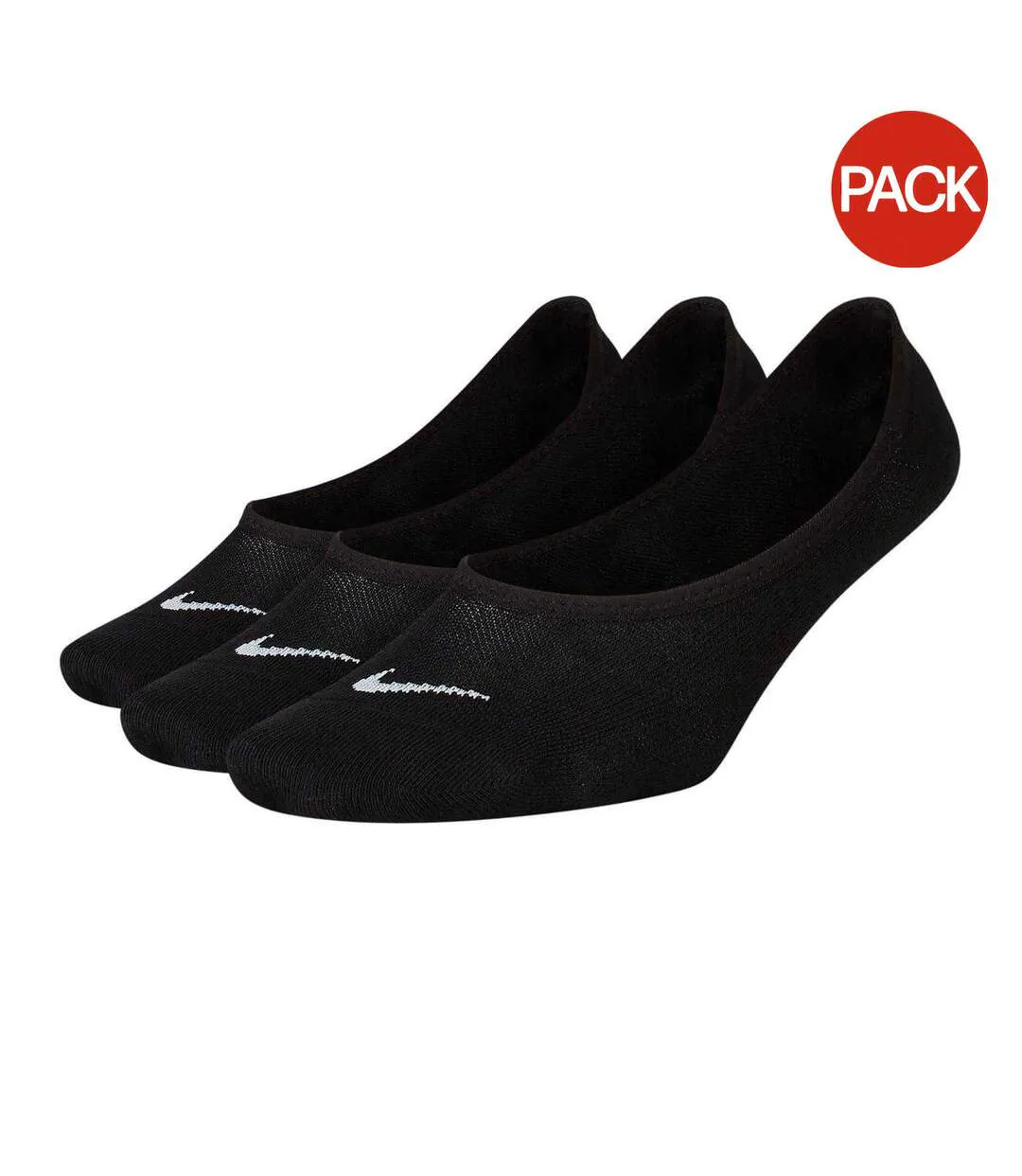 Pack Of 3  Womens/ladies Invisible Socks  Black White Nike-1