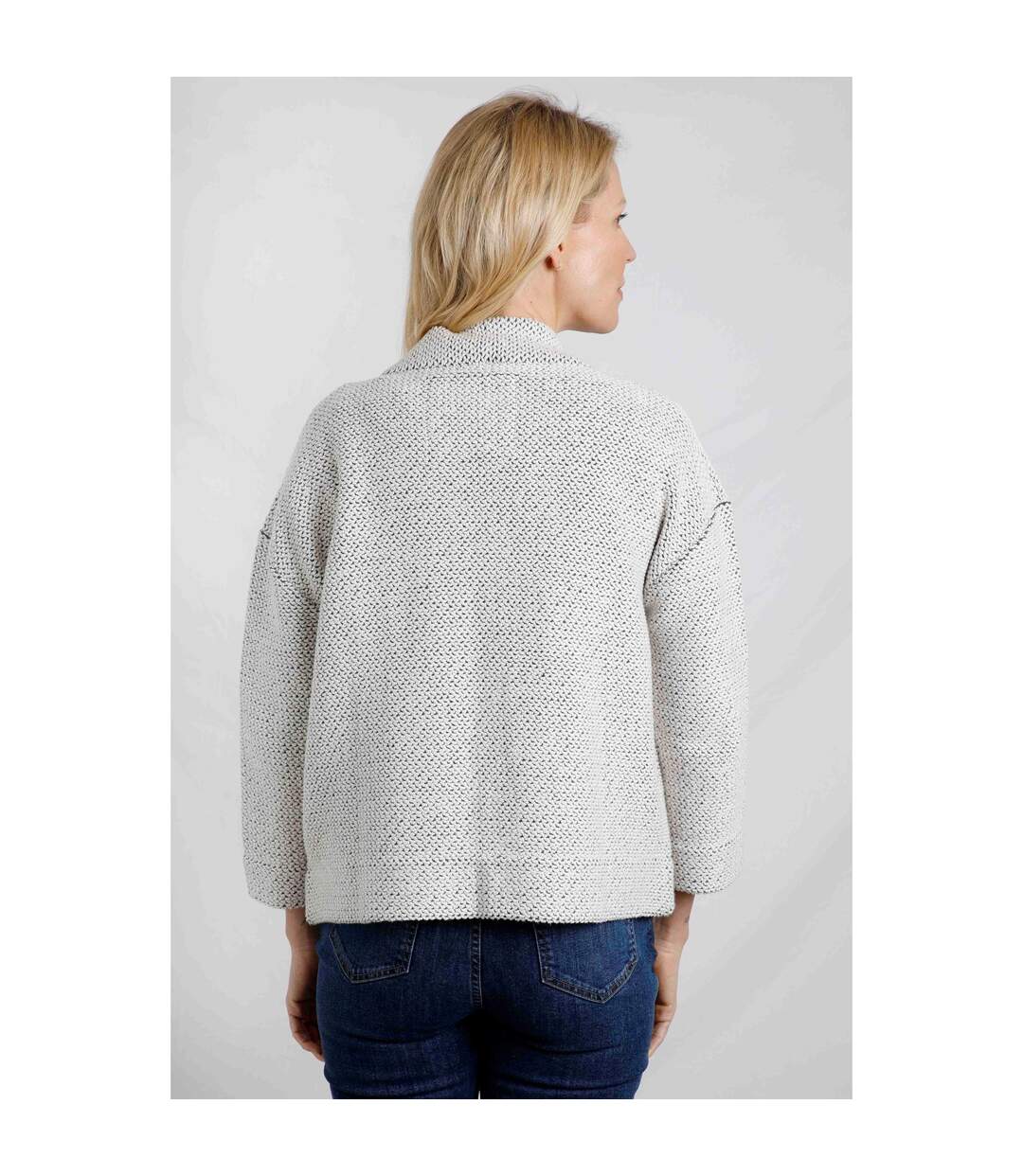Womens/ladies santosh macaroni cropped cardigan ecru Weird Fish-4