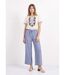 Pantalon large chiné élastiqué avec lin-3