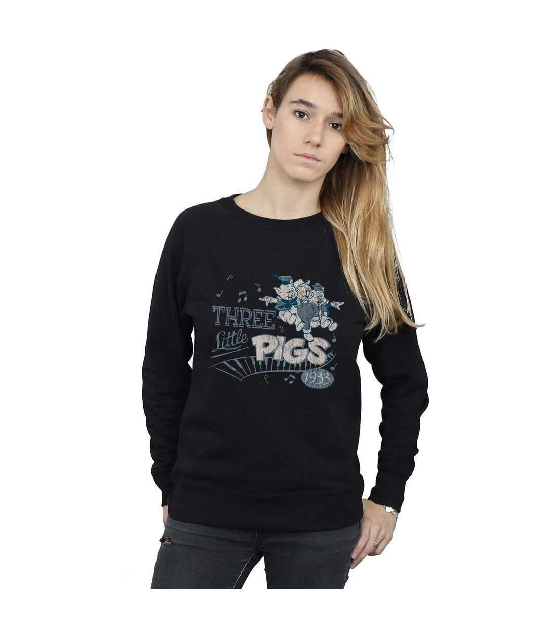 Disney - Sweat THREE LITTLE PIGS - Femme (Noir) - UTBI13586-2