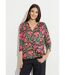 T-shirt blousant cache-coeur fleuri-1