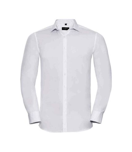 Russell Collection Mens Ultimate Stretch Long-Sleeved Formal Shirt (White)