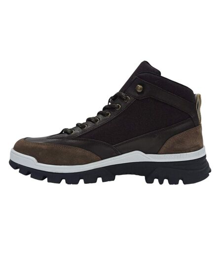 Mens Jason Leather Hiking Boots Brown Firetrap