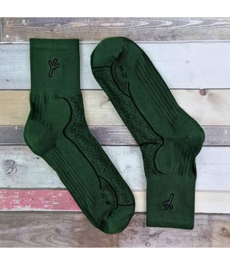 2 Pack Mens Cotton Hiking Boot Socks with Silver Technology