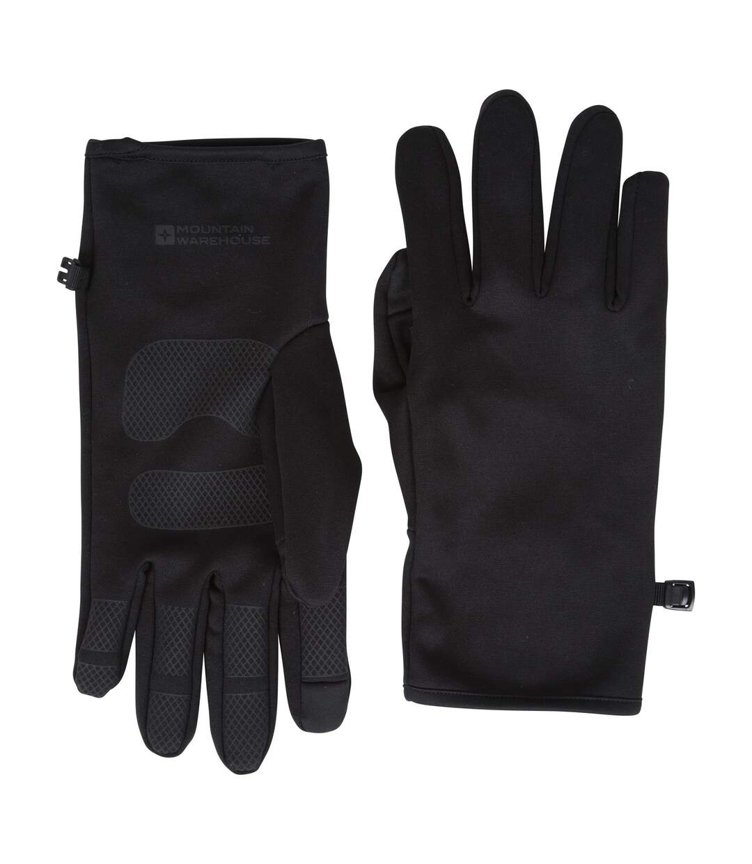 Unisex Adult Water Resistant Nano Fleece Gripped Gloves Black Mountain Warehouse-3
