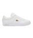 Womens/ladies Powercourt 2.0 Leather Trainers White Gold Lacoste-1