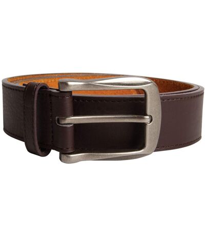 Duke Mens Harrison Large Buckle Leather Belt (Brown) - UTDC120