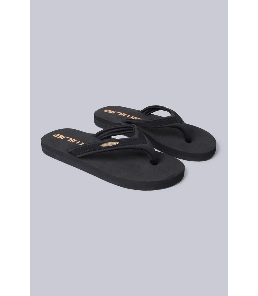 Womens/ladies swish recycled flip flops black Animal-1