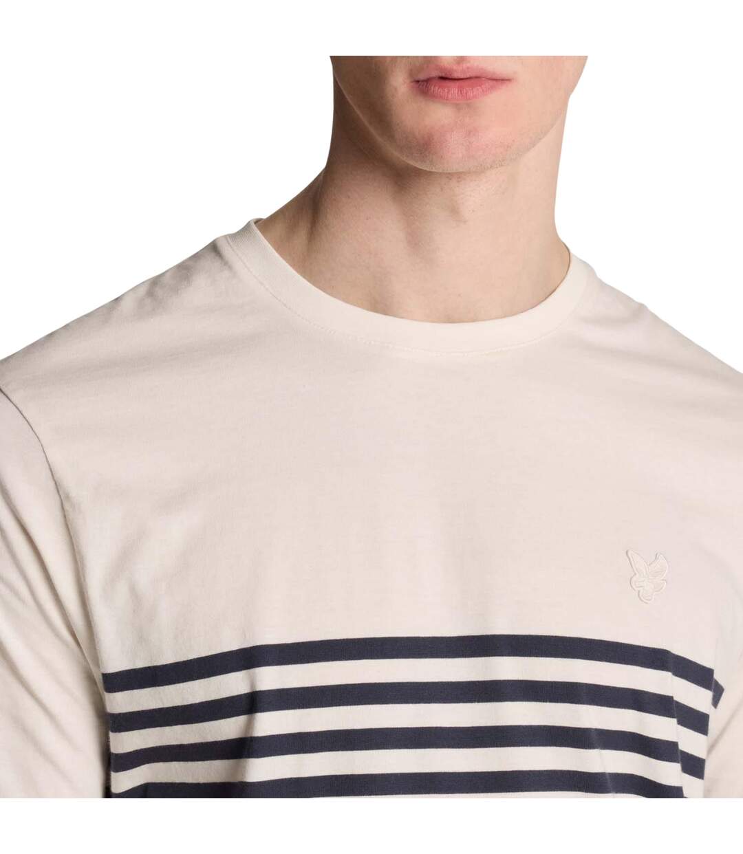 T-shirt Motif/style À Rayures Breton Homme Blanc Lyle & Scott-4