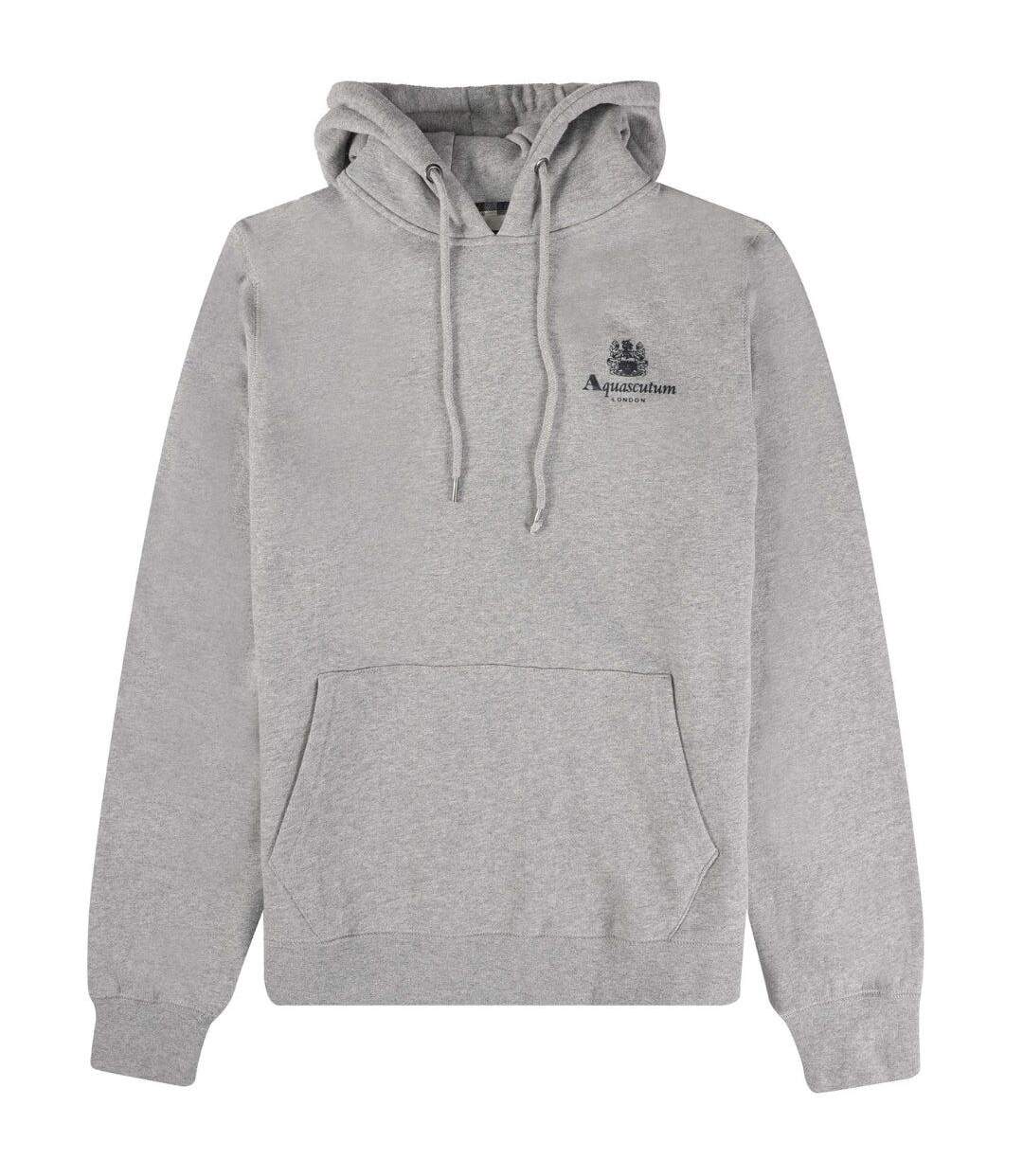 Mens Active Small Logo Hoodie Grey Aquascutum-1