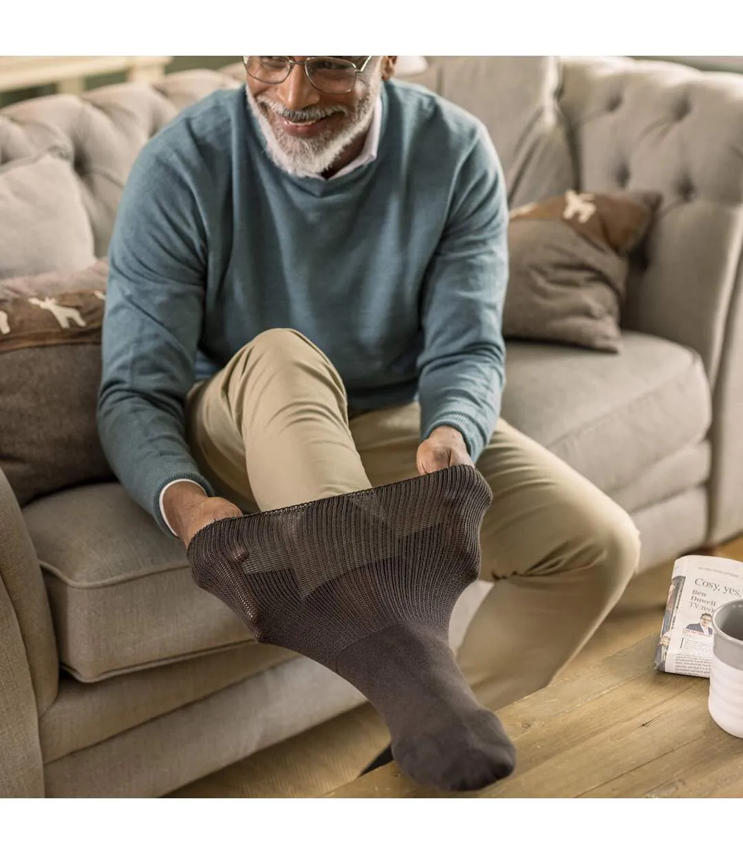 Chaussettes de Œdème Oedeme Coton sans Élastique-3