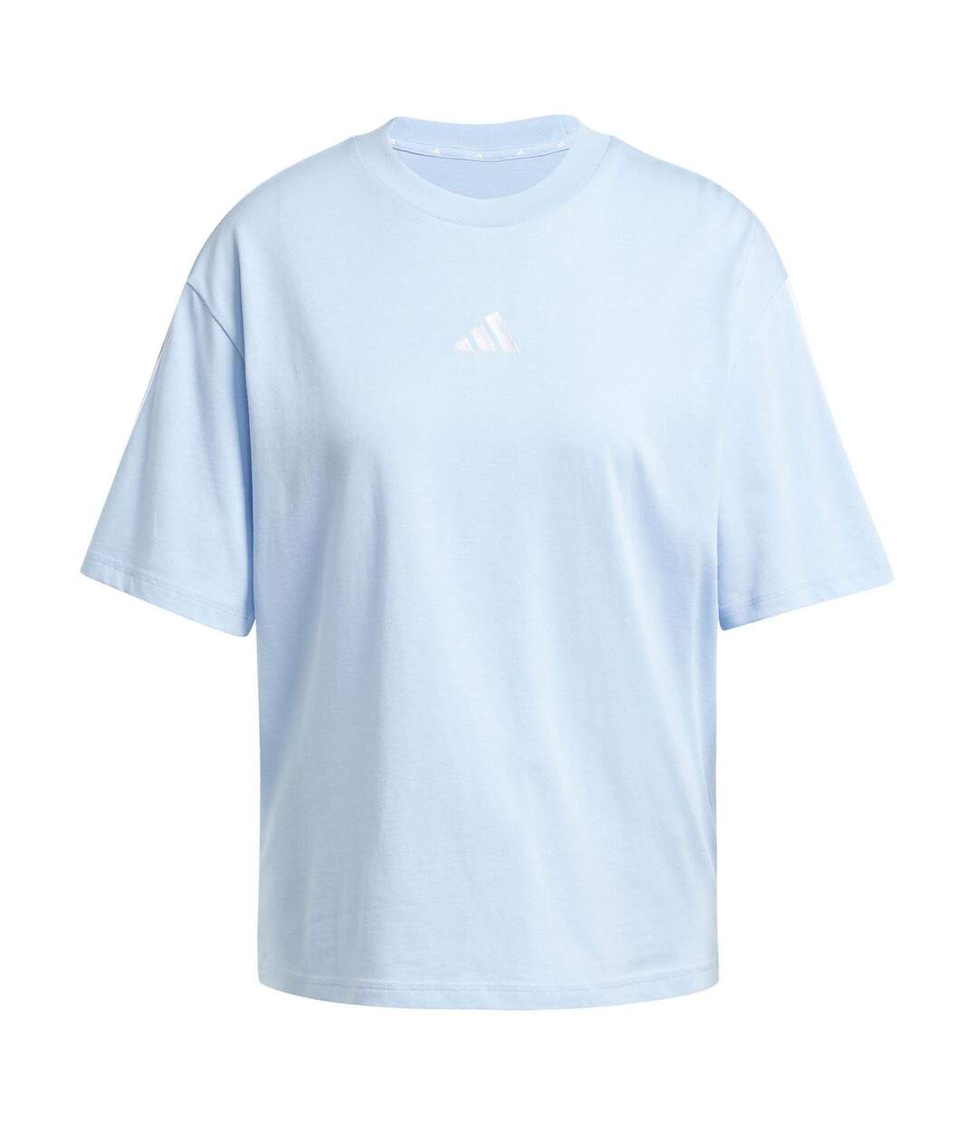 T-shirt Motif/style 3 Rayures Essentials Femme Bleu Pâle Adidas-1