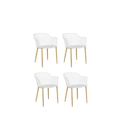 Lot de 4 Fauteuils Design Malaga 80cm Blanc