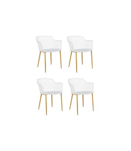 Lot de 4 Fauteuils Design Malaga 80cm Blanc