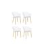 Lot de 4 Fauteuils Design Malaga 80cm Blanc