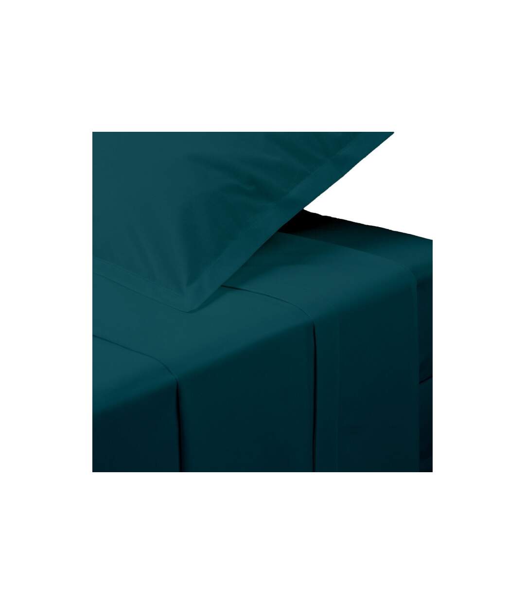 Drap Plat 2 Personnes Percale 240x290cm Bleu Egéen-1