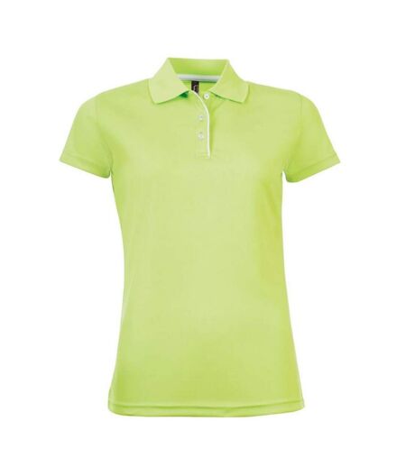 SOLS Womens/Ladies Performer Short Sleeve Pique Polo Shirt (Apple Green) - UTPC2161